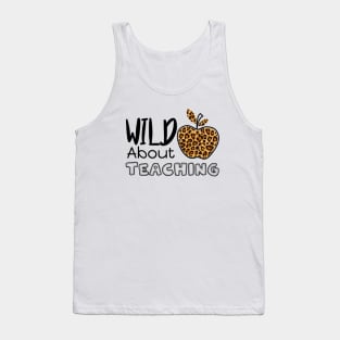 Wild About Teaching Leopard Cheetah Pattern Apple Gift For Teacher Tank Top